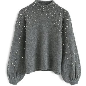 Chicwish Radiant Pearls Knit Sweater Size S/M
